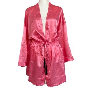 RARE Vintage 80s Deadstock Victoria’s Secret Gold Label Pink Satin Robe